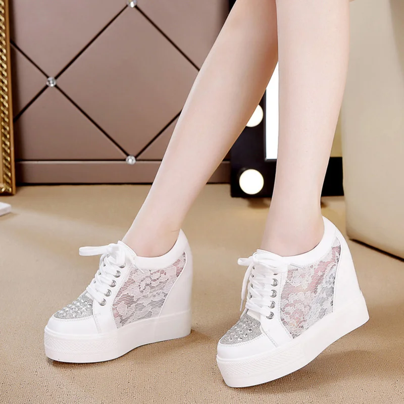 Modne trampki damskie buty na  – Crystal Mesh Fabric recenzja i cena