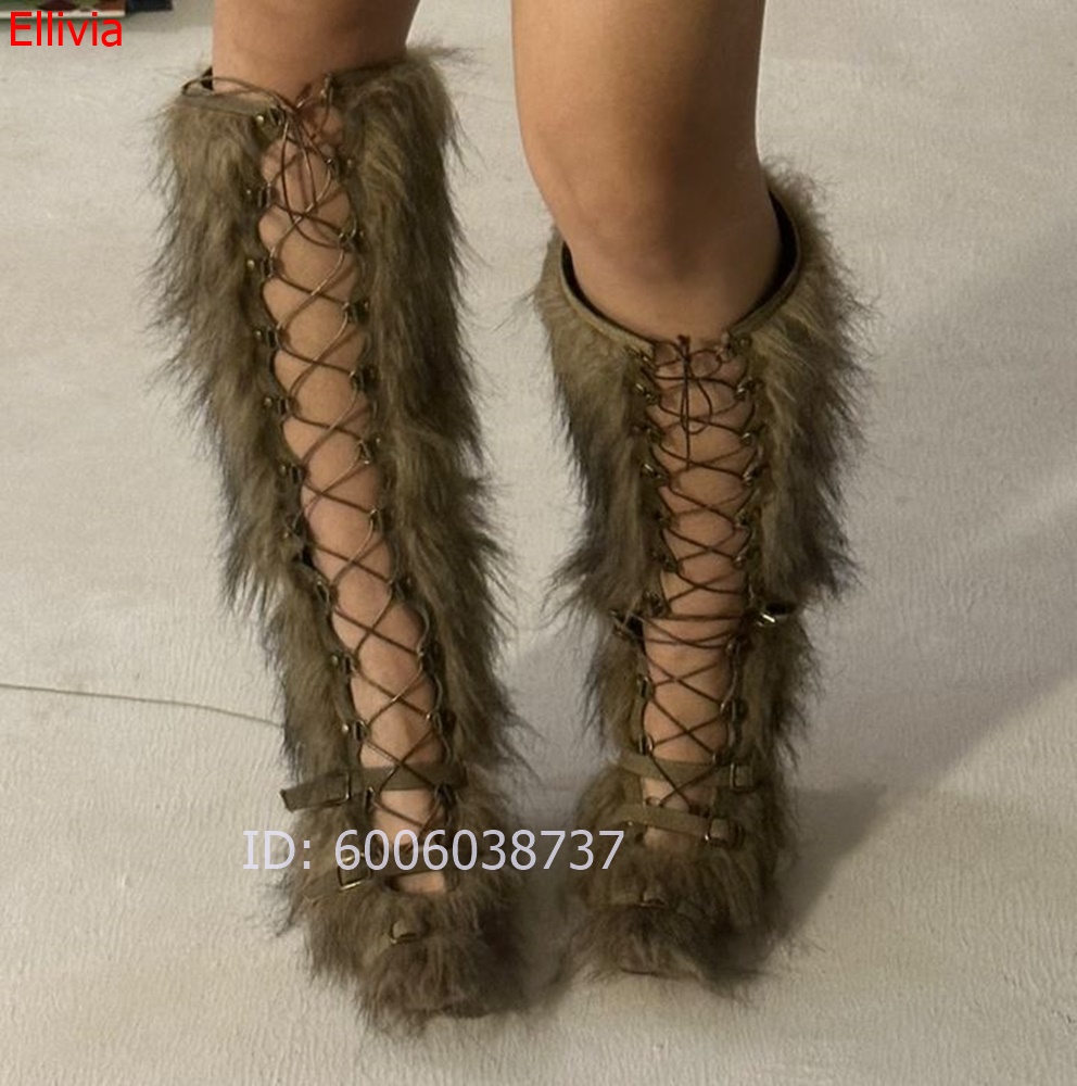 Damskie futrzane kozaki za kol – Elastic Lace Trim recenzja i cena