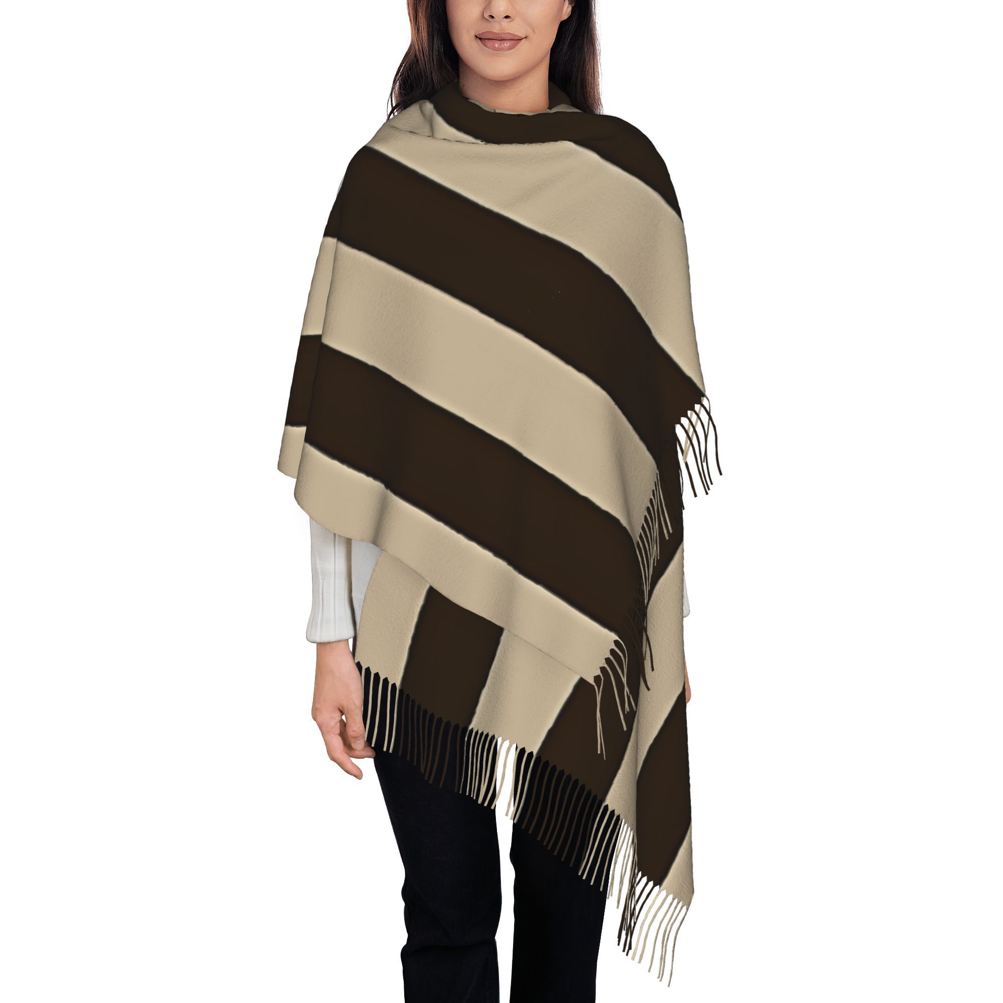 1 szt. pionowa, brązowo-beżowa – Tassel Fringe Trim recenzja i cena
