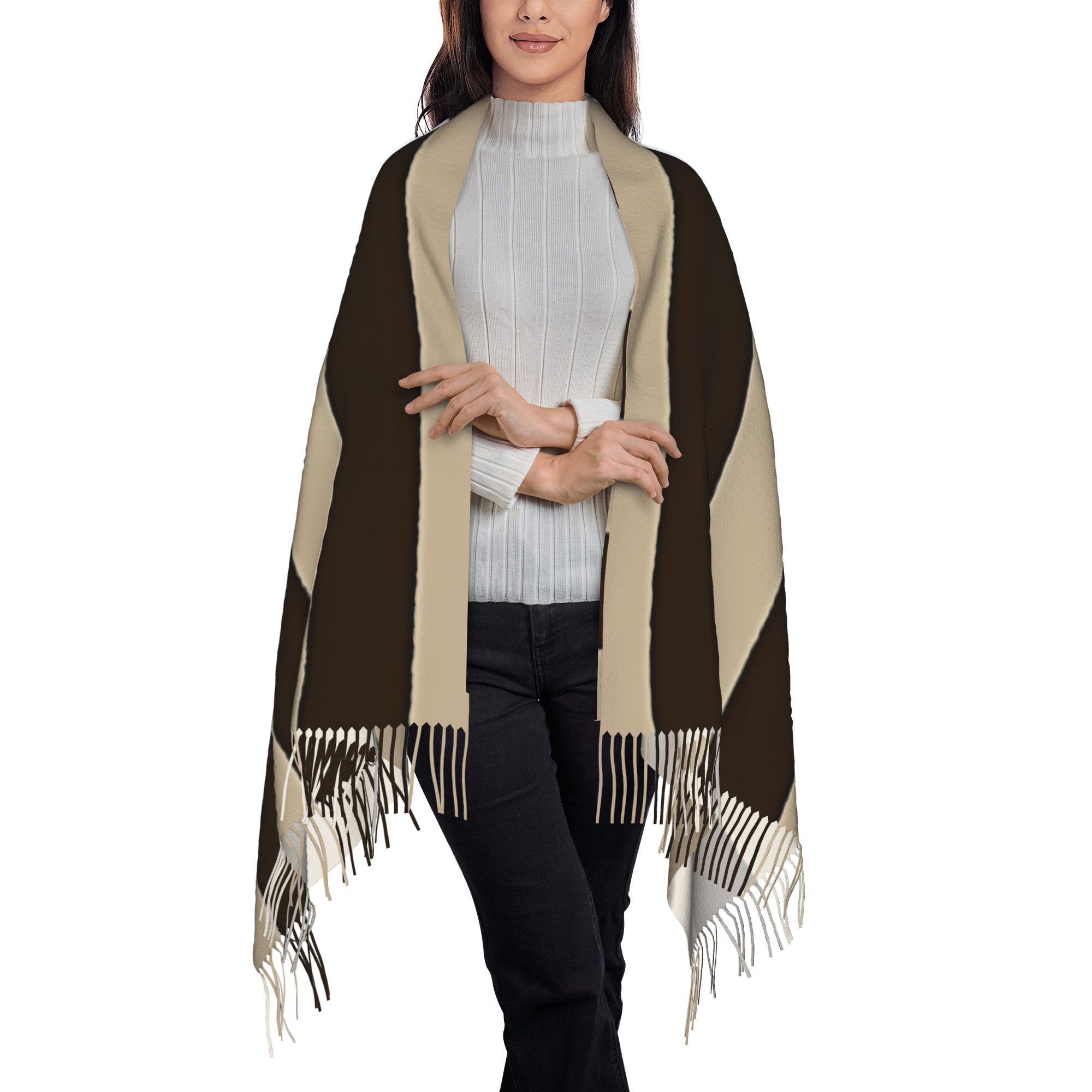 1 szt. pionowa, brązowo-beżowa – Tassel Fringe Trim recenzja i cena